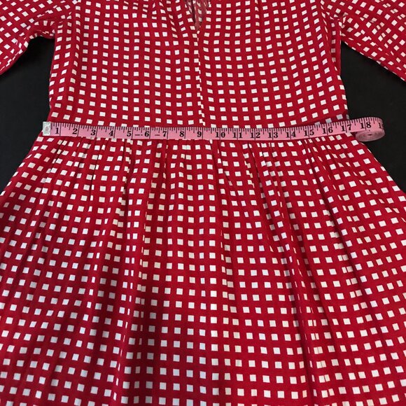 Anthropologie Maeve Juno Red/White Gingham Dress - Size Small - Picture 6 of 11